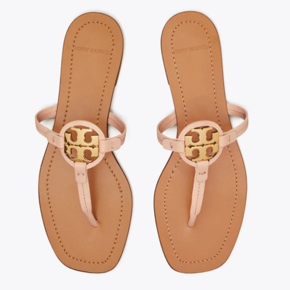 Tory Burch Shoes - Tory Burch Sandals 10 NIB Mini Miller Leather Thong Calf Leather Seashell Pink